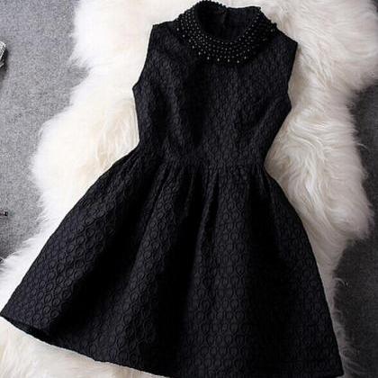 Embroidery Beaded Slim Dress (63541#)