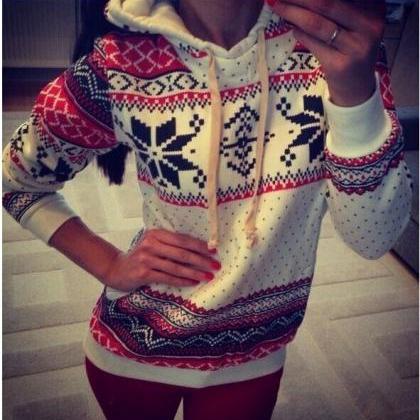 Christmas Snowflake Sweater Pullover Jacket