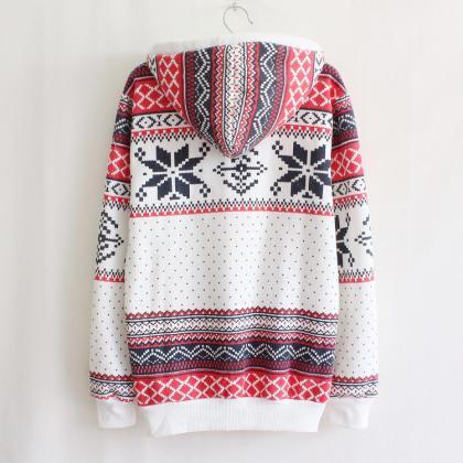 Christmas Snowflake Sweater Pullover Jacket